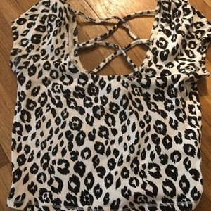 Forever 21 animal print crop top